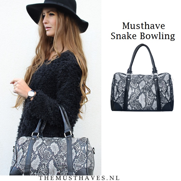 Bowlingtas dames met slangenprint