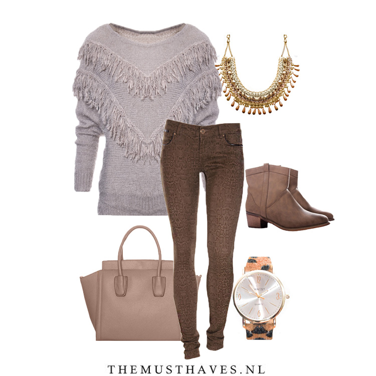 Broek met slangenprint