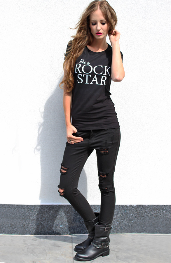 it shirt rock star zwart
