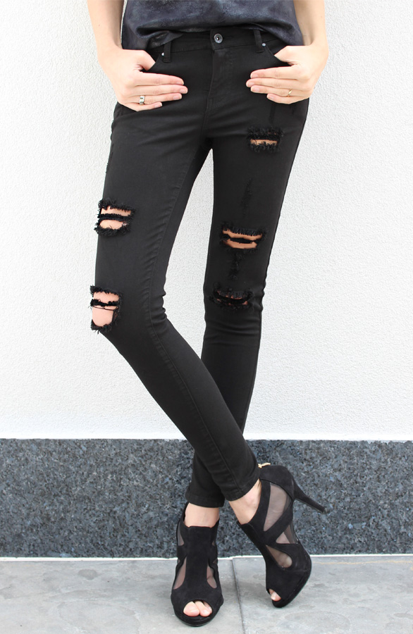 jeans ripped zwart online