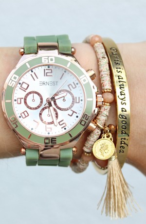 ernest horloge legergroen