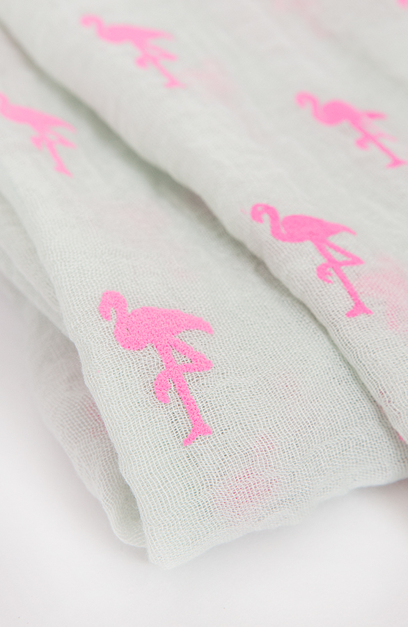 sjaal met roze flamingo's